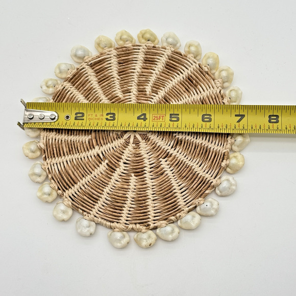 Shell Seashell Woven Trivets Hot Pads Coasters Wall Decor Beach Tiki Set of 4 - Picture 5 of 5